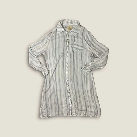 Chaser Blue White Striped Button Down - Picture 1 of 3